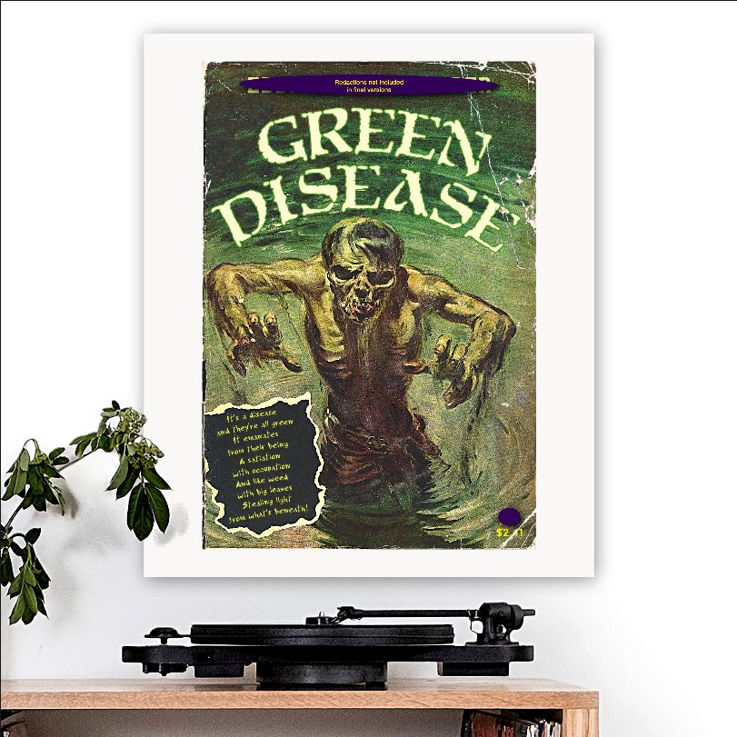 Pearl Jam - inspired 'Green Disease' Art Print - RecombinantCulture