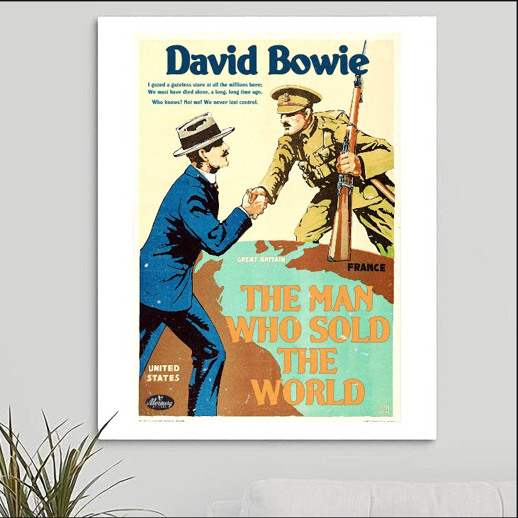 David Bowie 'The Man Who Sold The World' v1 Art Print - RecombinantCulture