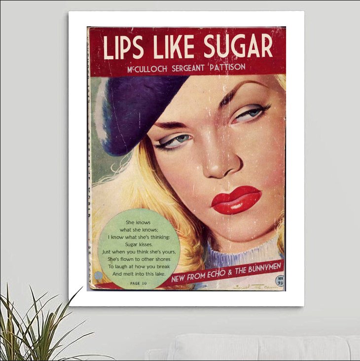 Echo & the Bunnymen 'Lips Like Sugar' v1 Art Print - RecombinantCulture