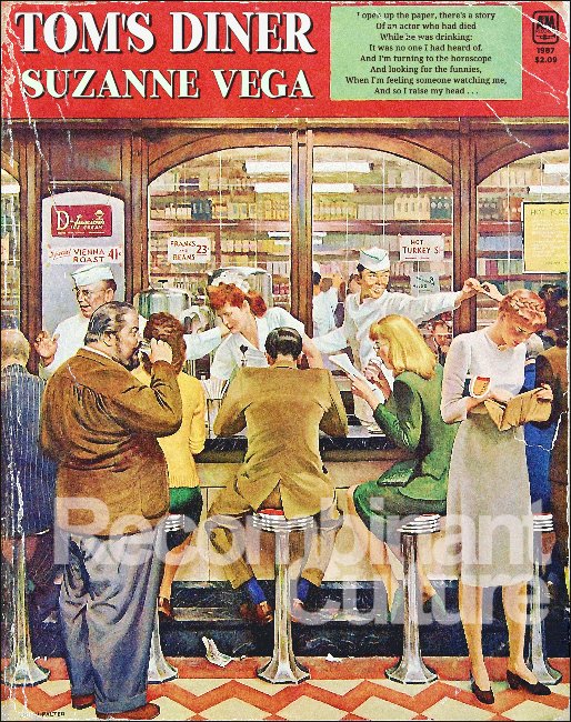 Suzanne Vega 'Tom's Diner' Art Print - RecombinantCulture