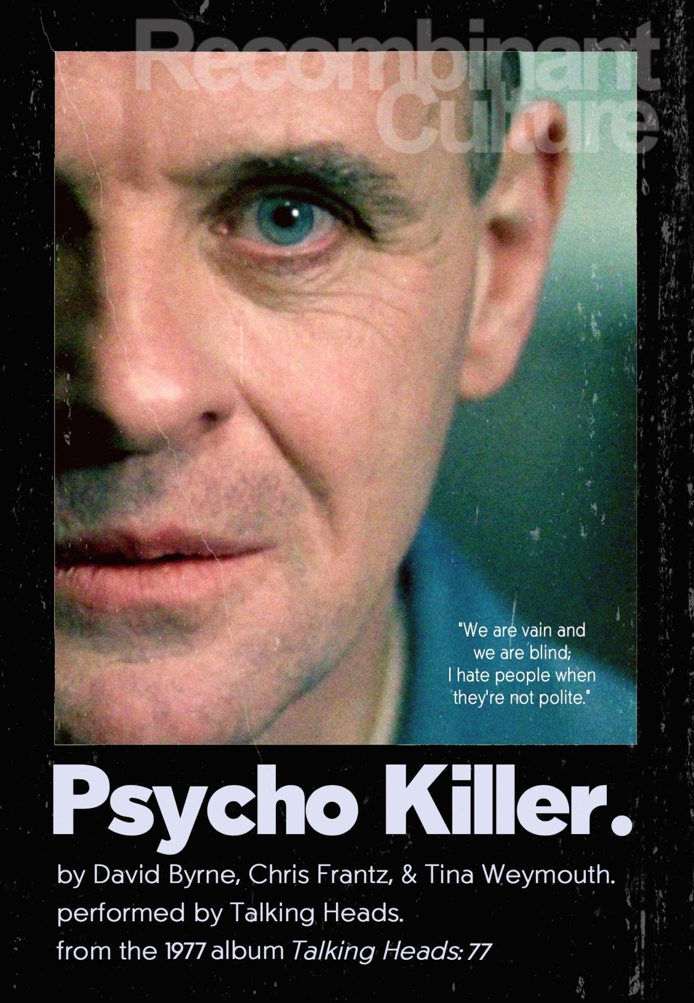 Talking Heads 'Psycho Killer' Art Print - RecombinantCulture