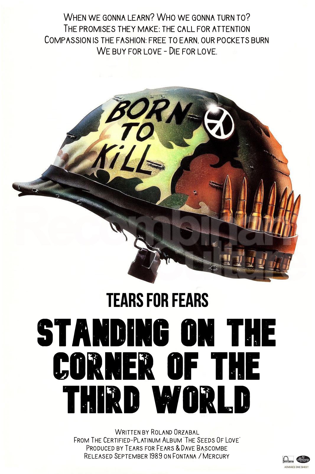 Tears for Fears 'Standing On The Corner Of The Third World' Art Print - RecombinantCulture