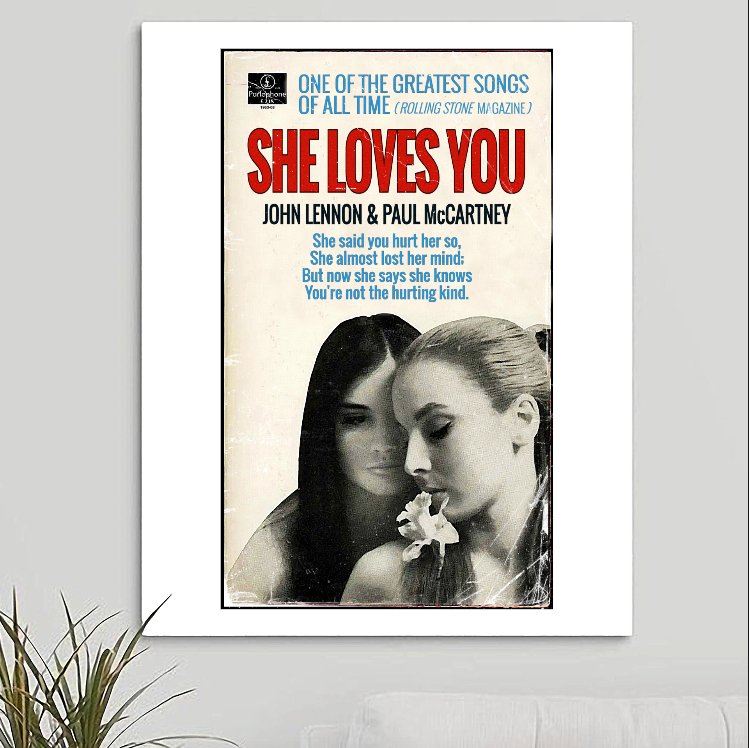 The Beatles 'She Loves You' Art Print - RecombinantCulture